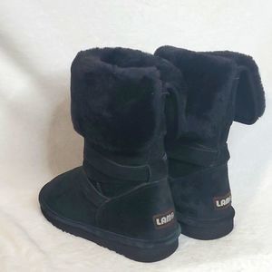 Lamo Water Resistant Black Suede Boots